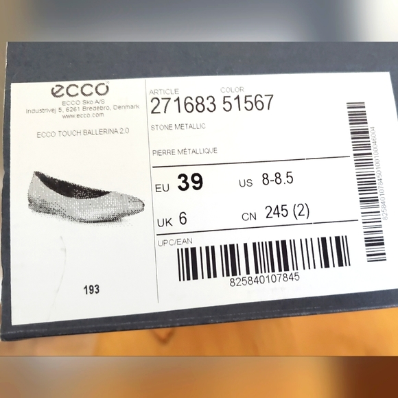 Ecco Touch Ballerina 2.0 Ballet Flats Shoe NIB size 39 US 8-8.5 - Picture 5 of 5